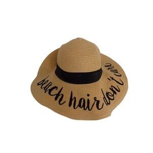 CC Exclusives hat Beach Hair Don't Care floppy brim embroidered adjustable women